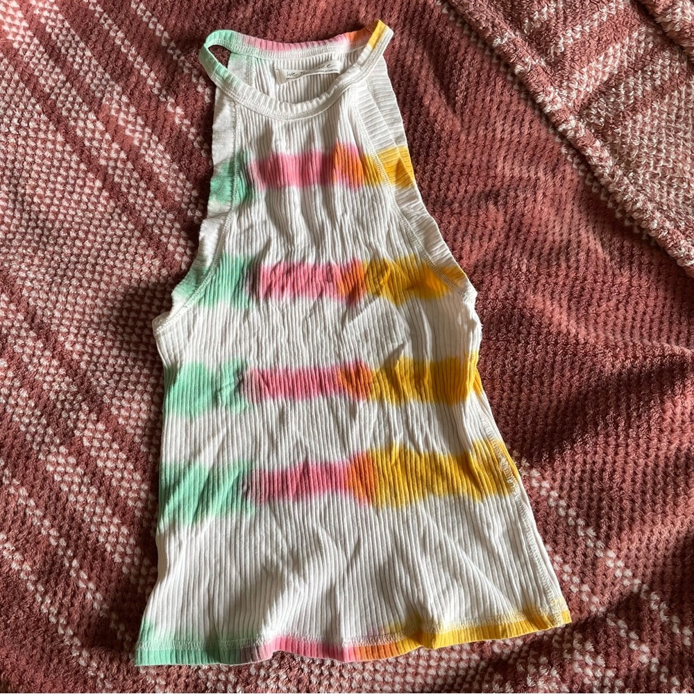 FREE PEOPLE - WE THE FREE - High Neck Tie-dye Rainbow Tank Top Shirt Camisole